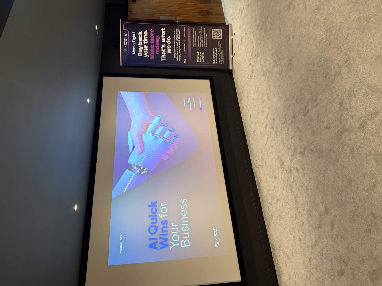 The AI Quick Wins workshop slide at AI Week